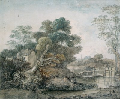 Landscape with Cottage and Stream by Thomas Gainsborough